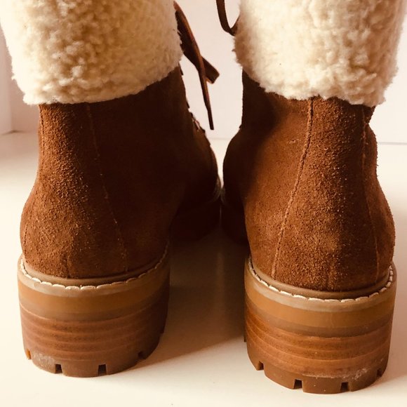 Like new!-RENVY Lace up Suede ankle Boots-cognac brown 9.5 - Picture 4 of 6